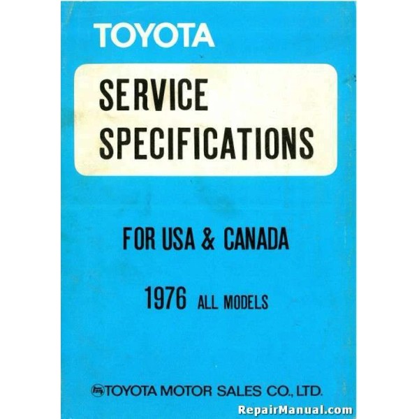 1976 Toyota All Service Specifications Manual