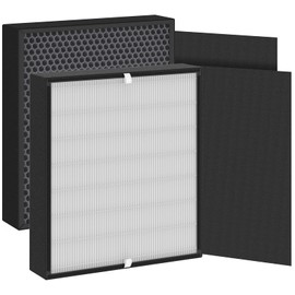 GoKBNY 2-Pack Fit50 True HEPA Replacement Filter Compatible with A len FF50 for BreatheSmart Fit50 Purifier, 2×3-in-1 H13 True HEPA Filters + 2×Pre-Filters