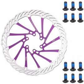 YBEKI 2-Pack Bike Disc Brake Rotor (160/180/203mm) CNC-Machined/ 12 Bolts - 6-Hole Lightweight Stainless Steel Rotors with Heat Dissipation Holes for MTB/Road/BMX Bikes(Purple) ﻿