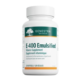 Genestra Brands - E-400 Emulsified - Naturally Emulsified Vitamin E - 120 Softgel Capsules