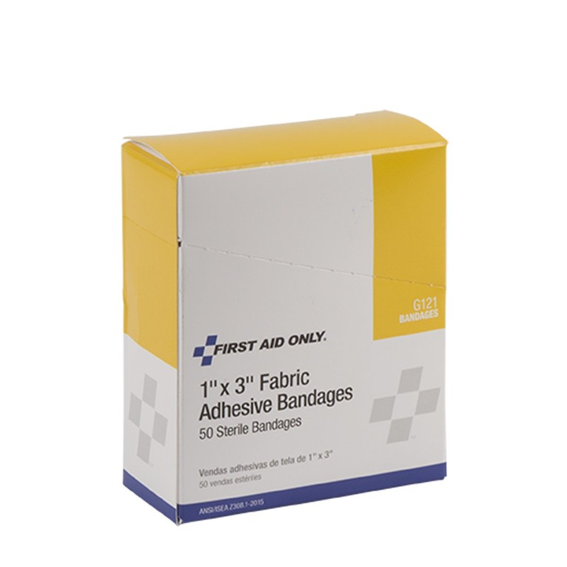 First Aid Only G121: 1"X3" Fabric Bandages, 50/Box