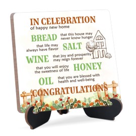 Housewarming Gifts for New House,Housewarming Decorations,New House Decorations Plaque,Country Decor for The Home,New House Gift,House Decor,Closing Gifts for Home Buyers,Sign With Black Stand,12