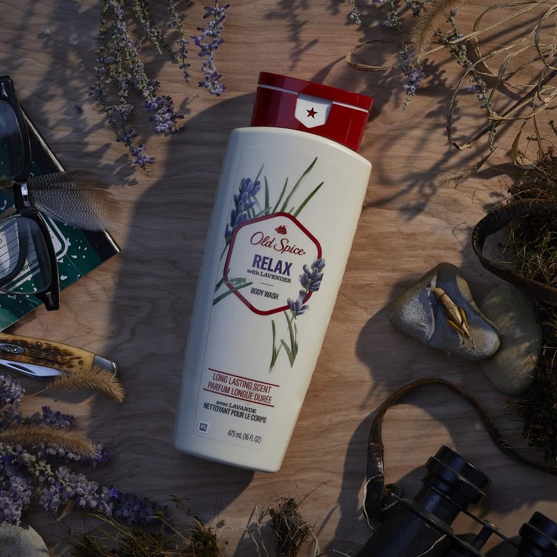 Old Spice Body Wash for Men, Relax with Lavender, 16
