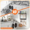 FLOUREE 2 Packs Broom Holder Wall Mount with Shelf Load