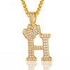 H Necklace with Initials Women Letter Pendant Necklace Gold Plated