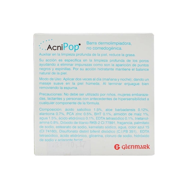 Barra dermolimpiadora Acnipop uso externo 90 g