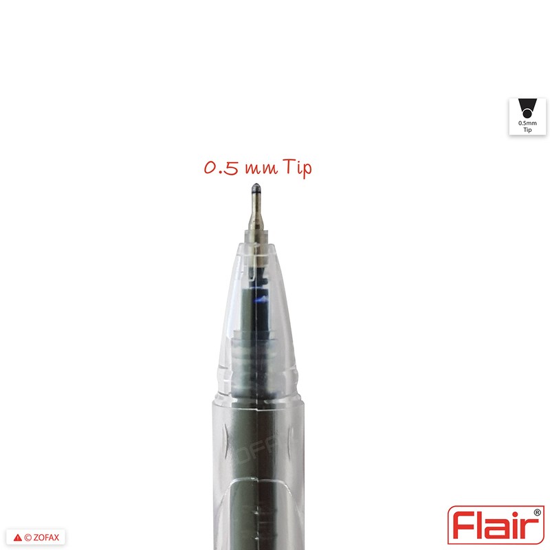 5 x 0.5mm FLAIR Hydra BLUE Gel Pens Easy Grip