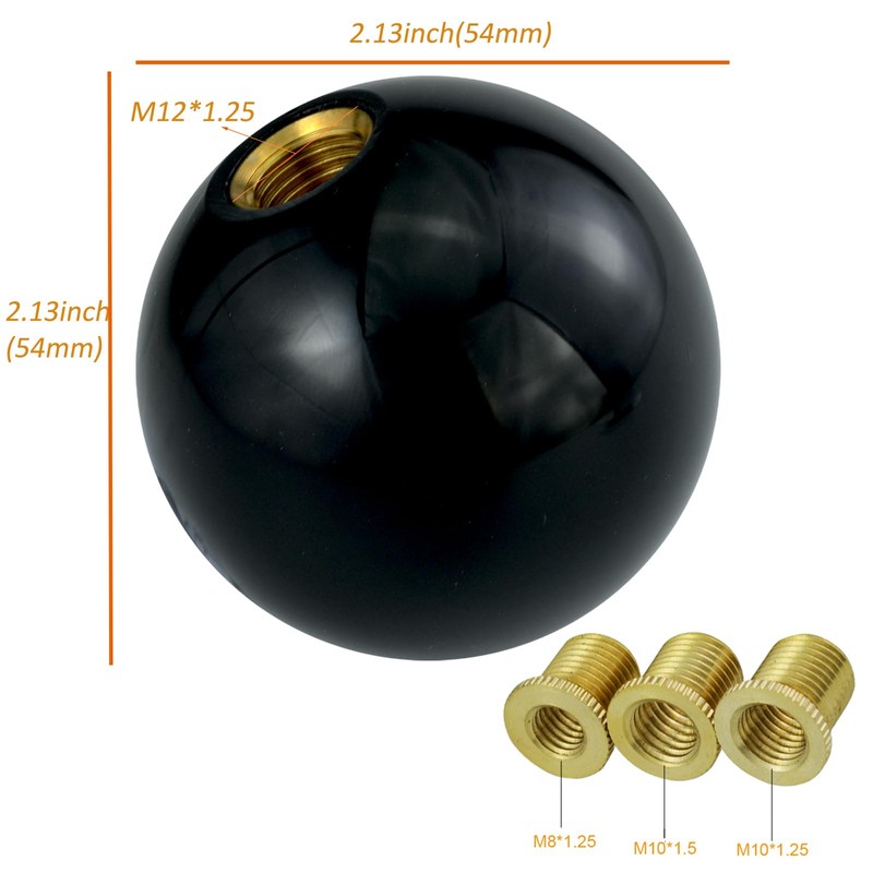 Arenbel 6 Speed Gear Shifter Knobs Black Ball Shift Stick
