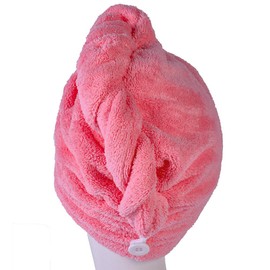 YYXR Microfiber Hair Drying Towel Ultra Absorbent Twist Hair Turban Drying Cap Hair Wrap (Rose)