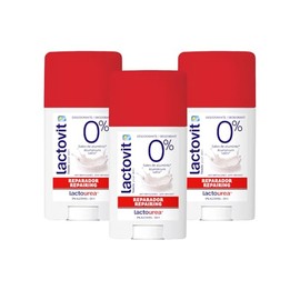 Lactovit Lactourea Desodorante en Barra, reparador piel seca extra seca, 60ml, 3 unidades