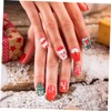 Healeved 72pcs Christmas Nail Stickers Faux Christmas Nails Christmas False