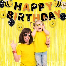 Yellow Tinsel Curtain - GREATRIL Metallic Streamers Curtains Foil Fringe Photo Background Photo Wall Decoration for Birthday BVB Daisy Jungle Bee Sunflowers Sponge Construction Site Party