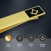 Masonic Masonic Black and Gold Tie, Enamel, No Gemstone
