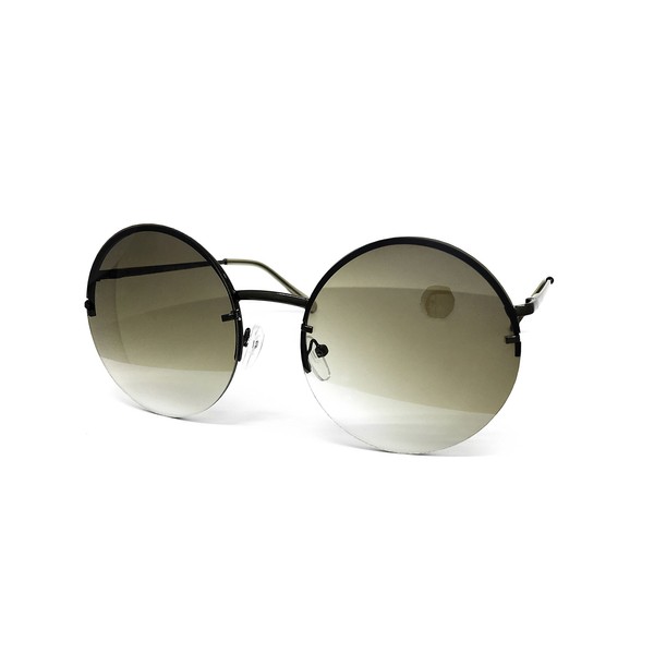 O2 Eyewear 7108 Unique Rimless Oversized Hippie Round Circle Tint