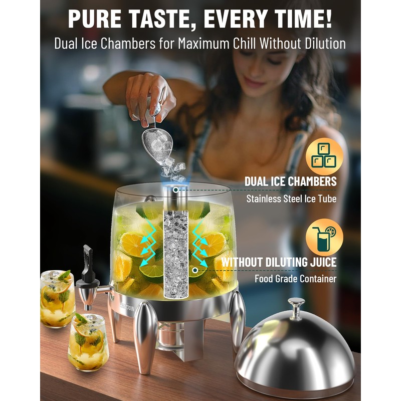 WantJoin Beverage Dispenser With Stand - 3.2 Gallon Drink Dispenser