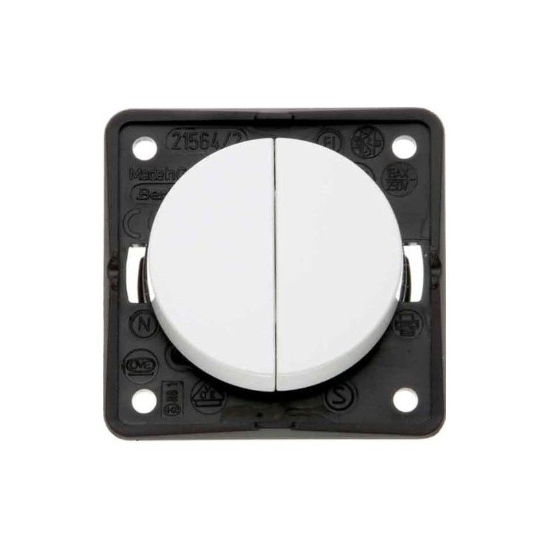 Hager Integro – Double Two-Way Switch Polar White