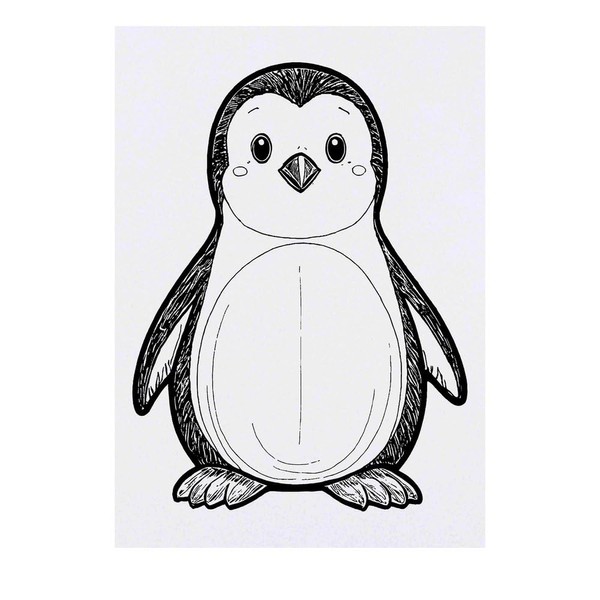 Large 'Penguin Cartoon' Temporary Tattoo (TO00074423)