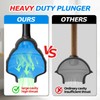 FORASTO Heavy Duty Toilet Plunger - Powerful Clog Removal,Plungers for