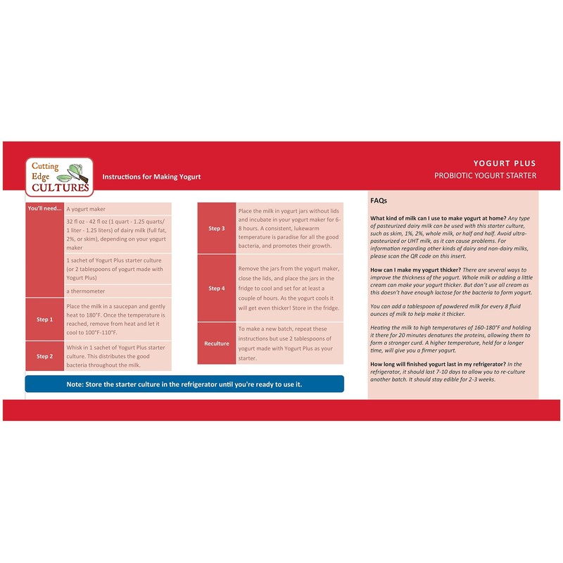 Cutting Edge Cultures Yogurt Plus Probiotic L. Reuteri B. Longum