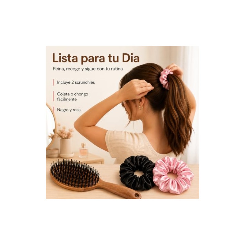Cepillo para Cabello Desenredante de Madera con Cerdas de Jabalí