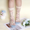 JTYKUYR 6 Pairs Womens Floral Sheer Socks, Summer Transparent Thin