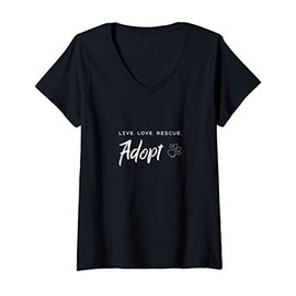 Womens Adopt - Live. Love. Rescue V-Neck T-Shirt