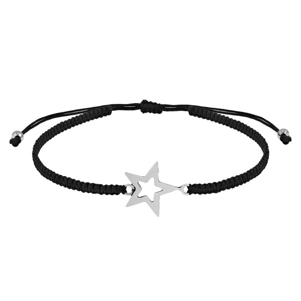 AeraVida Cute Trendy Rising Star Cut Sterling Silver Charm Black