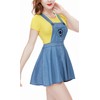 CutiePlusU Button Crotch Onesie Adult Romper Bodysuit Costume Despicable Denim