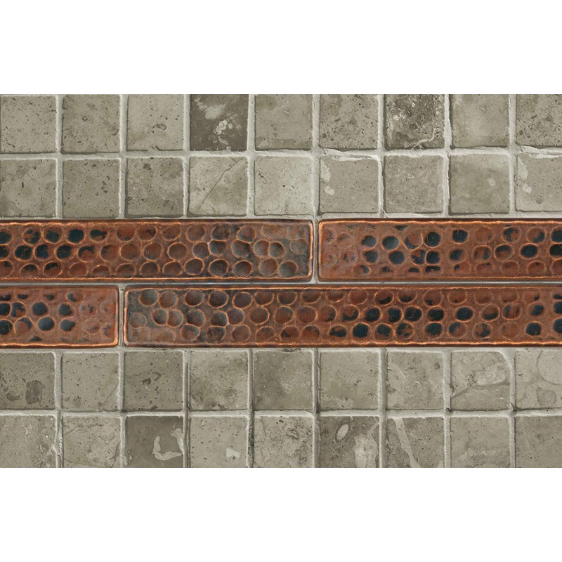 Premier Copper Products T18DBH 1-Inch x 8-Inch Hammered Copper Tile