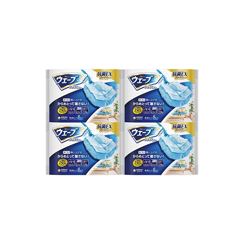 【まとめ買い】Wave Handy Wiper Cleaning Replacement Sheets, 8 Sheets x 4