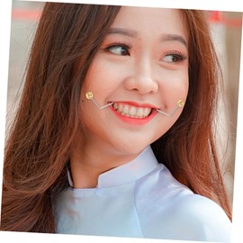 Minkissy 2pcs Face Dimple Maker Trainer Portable Cheek Dimple Exerciser for Lightweight and Comfortable Facial Tool Gold