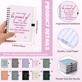 30 Set Employee Appreciation Gift May You Be Proud of The Work You Do Inspirational Spiral Notebook with Sticky Note Notepad Motivational Ballpoint Pen for Nurse Coworker Teacher(Multicolor)