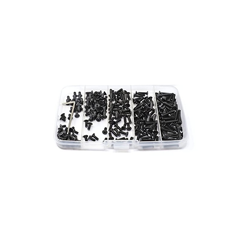 iexcell 250 Pcs M3 x 6/8/10/12/16 Alloy Steel 10.9 Grade