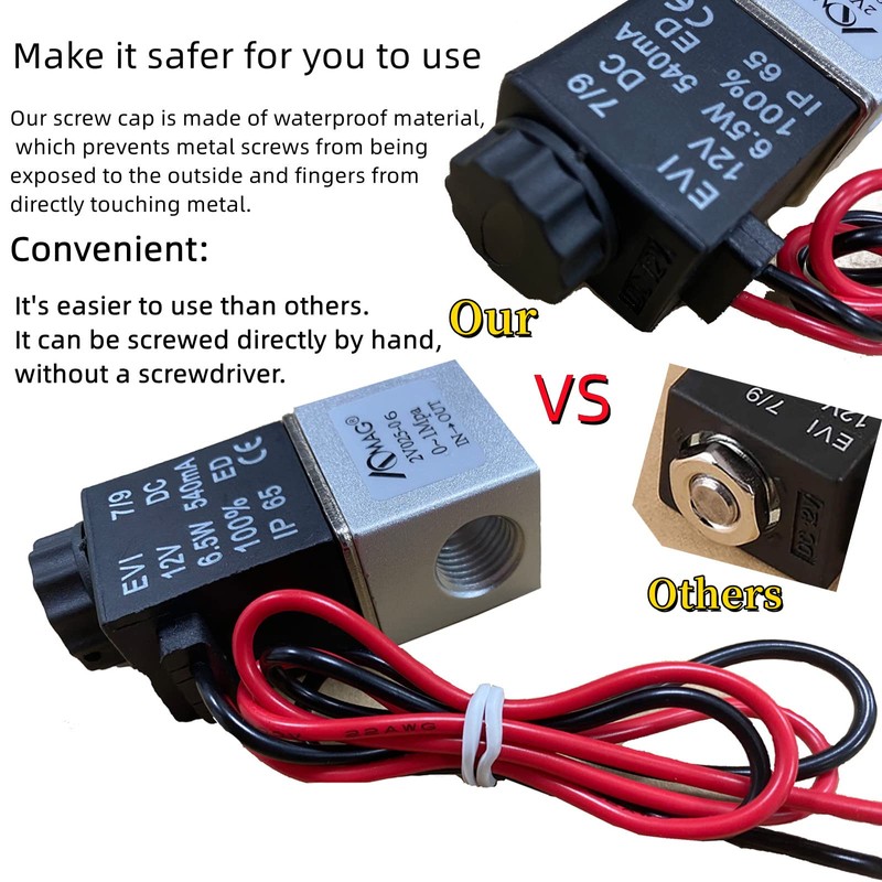 AOMAG® 1/8" NPT DC 12V Electric Solenoid Valve 2 Way