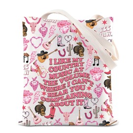 Country Music Tote Bag Western Music Lovers Gift Country Life Gift Nashville Gift Cowgirl Boots Cow Skull Gift Concert Gift (CA-MusicComplainingToteS)