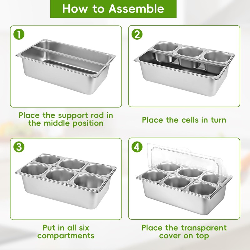 Countertop Food Serving Display Container with Clear Roll Top Cover,