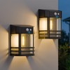 btfarm 2 Pack Solar Wall Lights Outdoor,3 Modes Motion Sensor