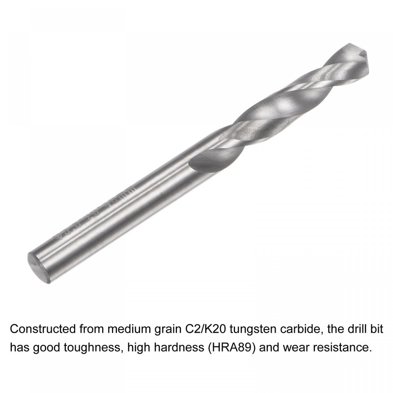 sourcing map Solid Carbide Drill Bits, 3.6mm C2/K20 Tungsten Carbide