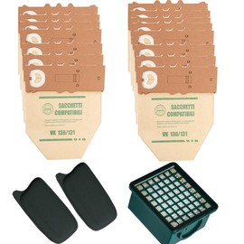 Replacement Bags for Vorwerk Kobold VK130 VK131 (15 Bags + Filter)