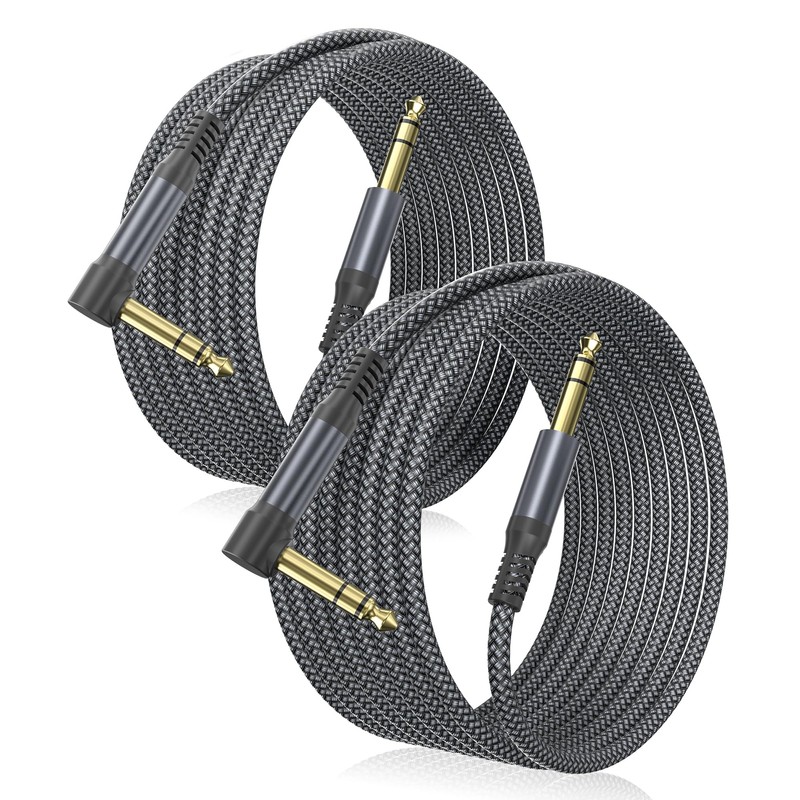 Elebase Paquete de 2 cables TRS para instrumentos de 1/4
