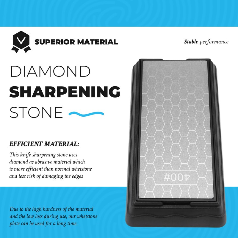 AWAOVV Double-Sided Diamond Sharpening Stone,Whetstone Honeycomb Plate with Non-Slip Base(400/1000