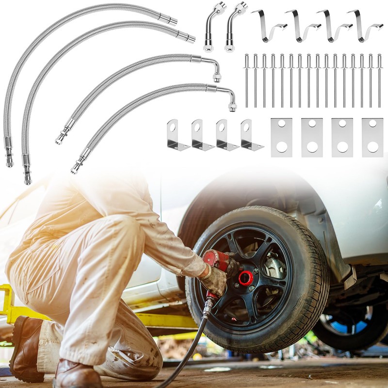 QWORK Dually Valve Stem Extenders Kit for 16-19.5" Dual Wheels