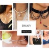 Dmaiy Leopard Print Starfish Necklace Earring Set Gold Statement Choker
