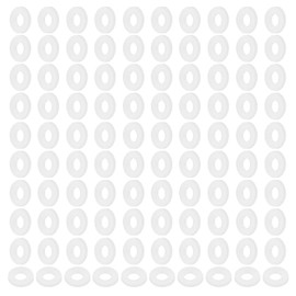 PATIKIL M3 Nylon Flat Washers, 120 Pcs 3mm ID 7mm OD 1mm Thick Plastic Sealing Flat Round Washer Spacer Gaskets Replacement for Plumbing Faucet Hose Fastener Bolt, White