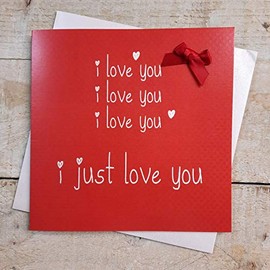 WHITE COTTON CARDS You.I Just Love You Hand Finished Valentine's Day Card, VLS8