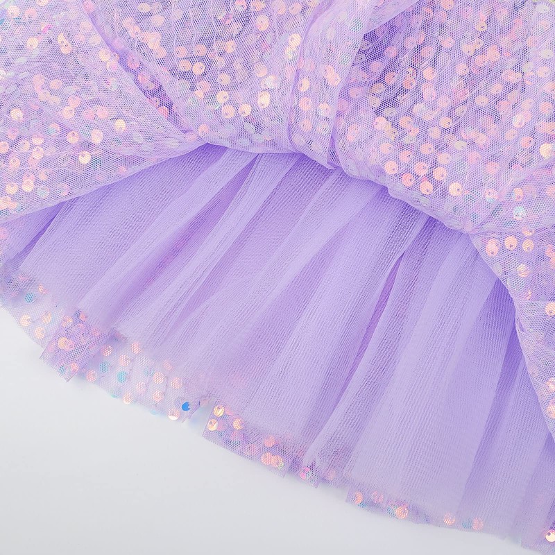KEREDA Toddler Girls Layered Tutu Skirt Sparkling Sequin Tulle Dance