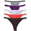 Zofirao 5 Pack Women's Multicolored Panties Cotton Spandex Thongs Underwear
