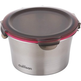 Candl Cuitisan (Flora) Airtight Stainless Steel Container with Round Clip Lid (Diameter 12.4 cm x 5.4 cm / 300 ml) (Diameter 15.4 cm x 9.3 cm / 920 ml)