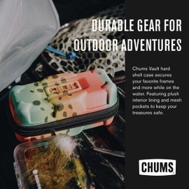 Chums The Vault - Hard Sided Sunglasses Case - Durable Protective Eyewear Pouch with Carabiner (Rainbow Fish), One Size