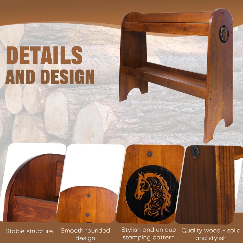 Solid Wood Saddle Rack, Horse Saddle for Western Saddle and